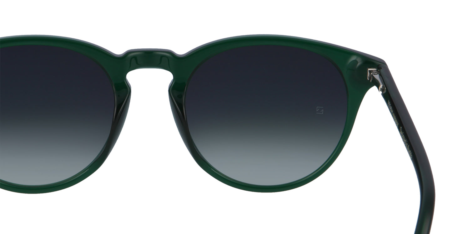 Green sunglasses with tinted lenses, view in the direction of vision #Color_Silent Green