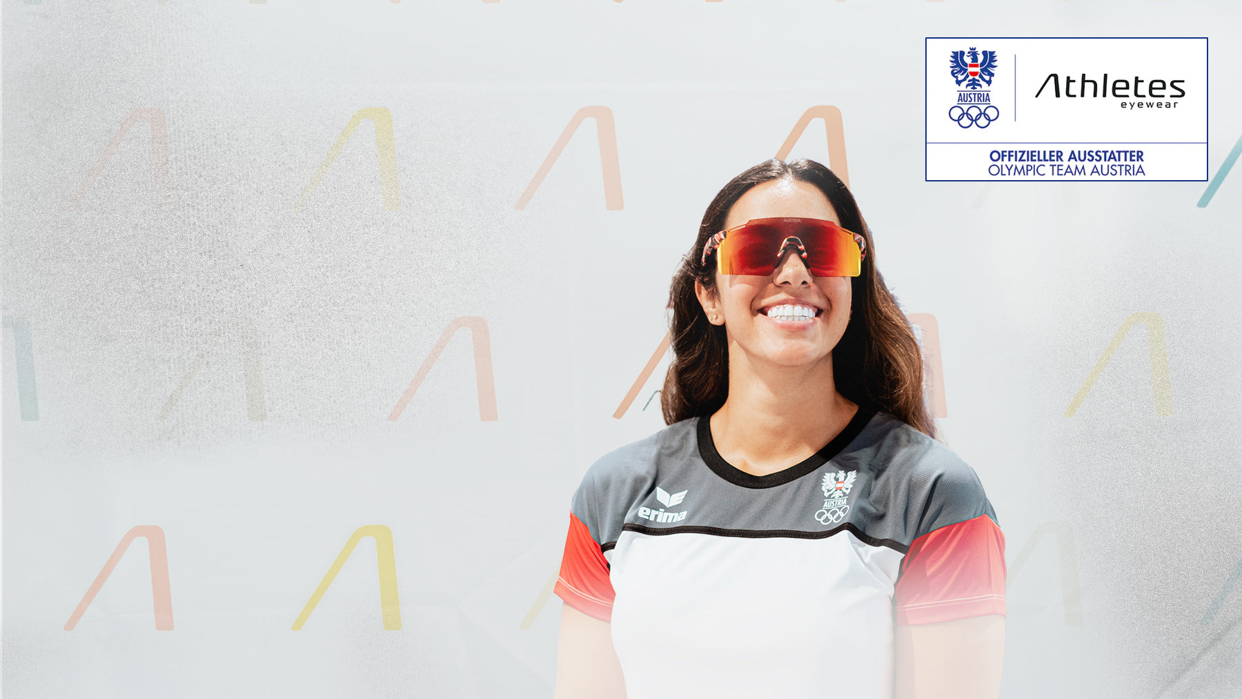 Woman of the Austrian Olympic team wears sporty sunglasses from Athletes Eyewear